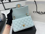 Chanel Mini Flap Bag Light Blue Grained Calfskin Gold Hardware Size 20cm - 5