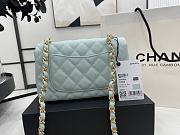 Chanel Mini Flap Bag Light Blue Grained Calfskin Gold Hardware Size 20cm - 2