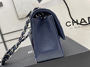 Chanel Mini Flap Bag Dark Blue Grained Calfskin Silver Hardware Size 20cm - 3