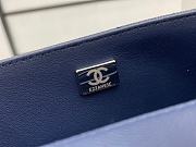Chanel Mini Flap Bag Dark Blue Grained Calfskin Silver Hardware Size 20cm - 4