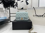 Chanel Mini Flap Bag Light Blue Grained Calfskin Gold Hardware Size 17cm - 1