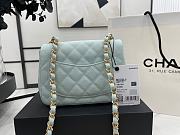 Chanel Mini Flap Bag Light Blue Grained Calfskin Gold Hardware Size 17cm - 4
