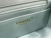 Chanel Mini Flap Bag Light Blue Grained Calfskin Gold Hardware Size 17cm - 3