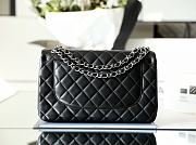 Chanel Classic Flap Bag Jumbo Black Lambskin Silver Hardware Size 19.5x30x10cm - 4