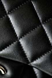 Chanel Classic Flap Bag Jumbo Black Lambskin Silver Hardware Size 19.5x30x10cm - 2