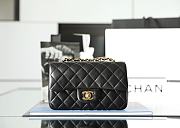 Chanel Classic Flap Bag Black Lambskin Gold Hardware Size 12.5x20x6cm - 1