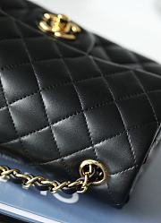 Chanel Classic Flap Bag Black Lambskin Gold Hardware Size 12.5x20x6cm - 2