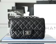 Chanel Classic Flap Bag Black Lambskin Silver Hardware Size 12.5x20x6cm - 5