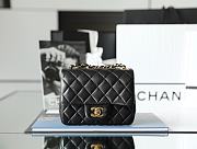 Chanel Mini Flap Bag Black Lambskin Gold Hardware Size 13.5x17x8cm - 1