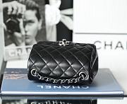 Chanel Mini Flap Bag Black Lambskin Silver Hardware Size 13.5x17x8cm - 5