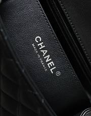 Chanel Mini Flap Bag Black Lambskin Silver Hardware Size 13.5x17x8cm - 2