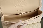 Chanel Classic Flap Bag Beige Grained Calfskin Silver Hardware Size 15.5x25.5x6.5cm - 4