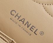 Chanel Classic Flap Bag Beige Grained Calfskin Silver Hardware Size 15.5x25.5x6.5cm - 2