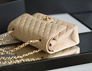 Chanel Classic Flap Bag Beige Grained Calfskin Gold Hardware Size 15.5x25.5x6.5cm - 4
