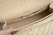 Chanel Classic Flap Bag Beige Grained Calfskin Gold Hardware Size 15.5x25.5x6.5cm - 2