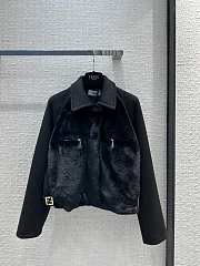 Fendi Black Wool And Mink Jacket - 1
