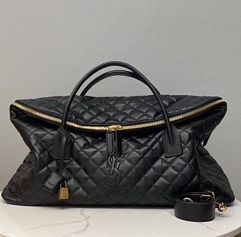 YSL ES Giant Travel Bag In Quilted Leather 736009 Black Size 56x50x19 cm