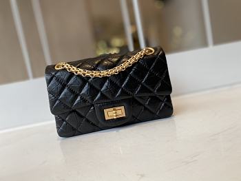 Chanel Mini 2.55 Handbag AS0874 Aged Calfskin Black Size 15.5 × 20 × 6 cm
