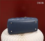 Medium Lady Dior Bag Deep Ocean Blue Cannage Lambskin Size 24 x 20 x 11 cm - 4
