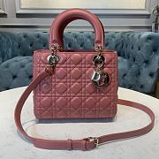 Medium Lady Dior Bag Rust-Colored Pink Cannage Lambskin Size 24 x 20 x 11 cm - 1