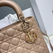 Medium Lady Dior Bag Powder Beige Cannage Lambskin Size 24 x 20 x 11 cm - 4