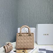 Medium Lady Dior Bag Powder Beige Cannage Lambskin Size 24 x 20 x 11 cm - 2