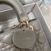 Small Lady Dior My ABCDIOR Bag Stone Gray Cannage Lambskin Size 20x17x8 cm - 3