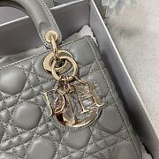 Small Lady Dior My ABCDIOR Bag Stone Gray Cannage Lambskin Size 20x17x8 cm - 2