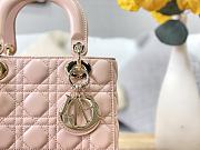 Small Lady Dior My ABCDIOR Bag Powder Pink Cannage Lambskin Size 20x17x8 cm - 3