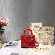 Small Lady Dior My ABCDIOR Bag Amaryllis Red Cannage Lambskin Size 20x17x8 cm - 1
