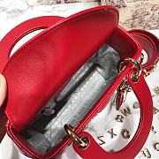 Small Lady Dior My ABCDIOR Bag Amaryllis Red Cannage Lambskin Size 20x17x8 cm - 5