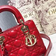 Small Lady Dior My ABCDIOR Bag Amaryllis Red Cannage Lambskin Size 20x17x8 cm - 4