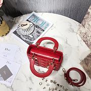 Small Lady Dior My ABCDIOR Bag Amaryllis Red Cannage Lambskin Size 20x17x8 cm - 2