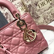 Small Lady Dior My ABCDIOR Bag Light Pink Cannage Lambskin Size 20x17x8 cm - 4