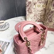 Small Lady Dior My ABCDIOR Bag Light Pink Cannage Lambskin Size 20x17x8 cm - 3