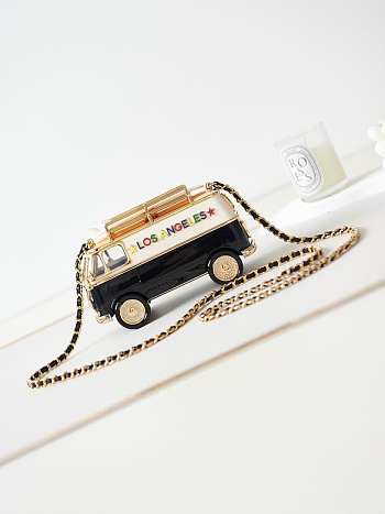 Chanel Mini Van Minaudiere Black/White/Gold AS4590 Size 9.4 × 16 × 8.7 cm