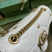 Gucci GG Marmont Small Shoulder Bag White Leather ‎443497 Size 26x15x7cm - 2