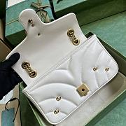 Gucci GG Marmont Small Shoulder Bag White Leather ‎443497 Size 26x15x7cm - 4