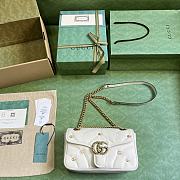 Gucci GG Marmont Small Shoulder Bag White Leather ‎443497 Size 26x15x7cm - 5