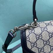 Gucci Ophidia GG Small Top Handle Bag 651055 Beige & Blue Size 25x9x17 cm - 5