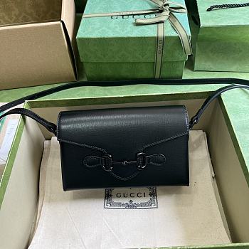 Gucci Horsebit 1955 Mini Bag 699296 Black Leather Size 18x12x5 cm