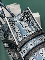 Large Dior Book Tote Denim Blue Multicolor Butterfly Bandana Embroidery Size 42 x 35 x 18.5 cm - 3