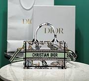 Mini Dior Book Tote With Strap White Multicolor Toile de Jouy Mexico Embroidery Size 21.5 x 13 x 7.5 cm - 1
