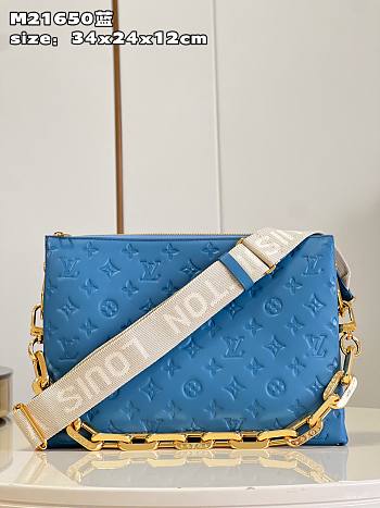 Louis Vuitton M21650 Coussin MM Bag Blue Size 34 x 24 x 12 cm