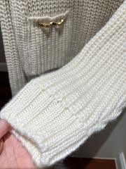 Celine Vareuse In Ribbed Wool And Cashmere Off White - 5