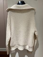 Celine Vareuse In Ribbed Wool And Cashmere Off White - 3