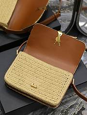 YSL Solferino Medium In Raffia And Vegetable-Tanned Leather 751506 Size 25 X 17 X 5 CM - 4