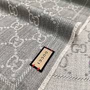 Gucci GG Jacquard Knitted Scarf 133483 Silver - 4