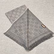Gucci GG Jacquard Knitted Scarf 133483 Silver - 2