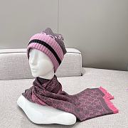 Gucci GG Jacquard Knitted Scarf 133483 Pink - 1